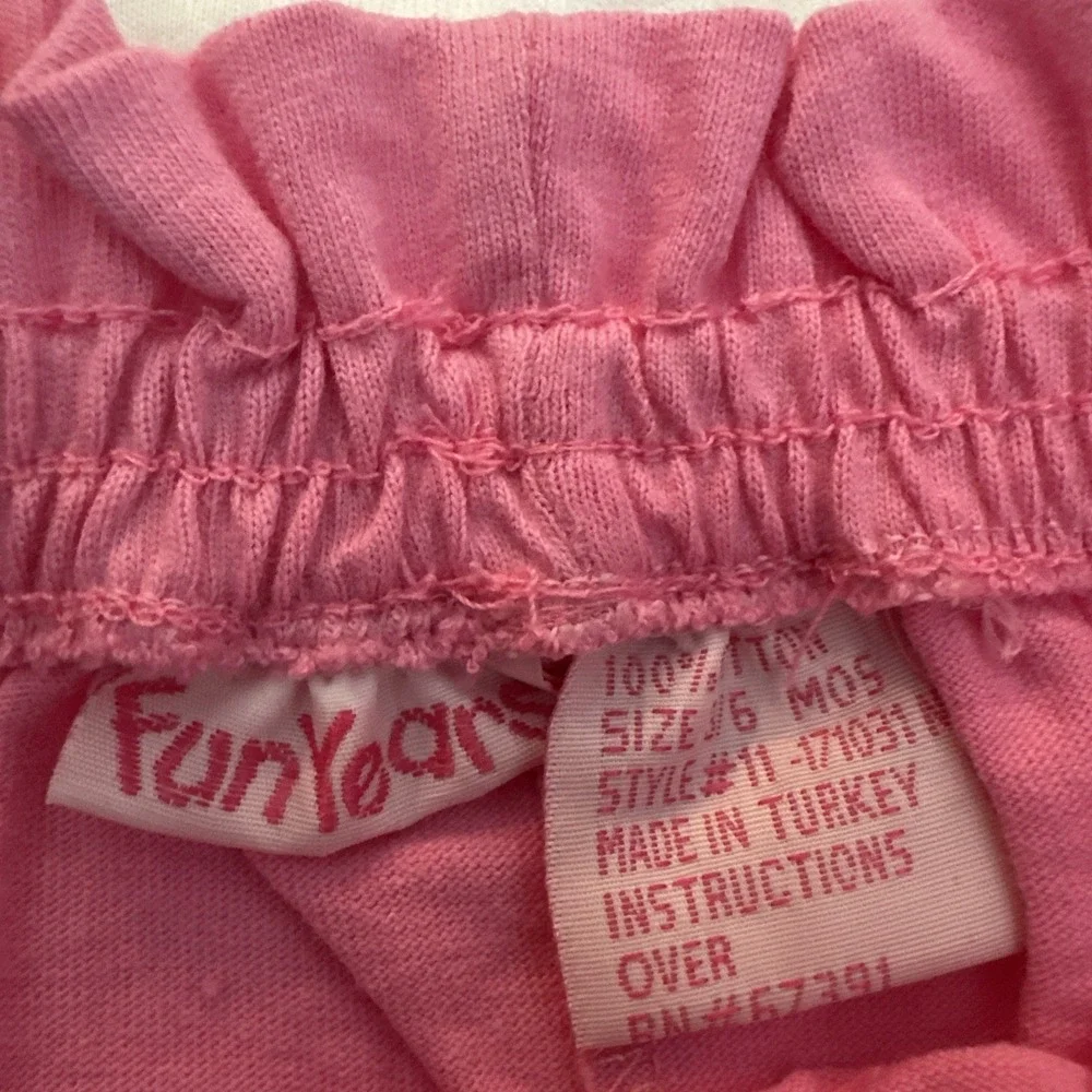 Vintage FunYears Baby Girl‎ 2 Pc Outfit 3-6 Months NOS Floral Top Pink Shorts